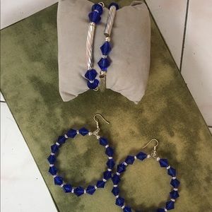 hoop earrings with adjustable bracelet . New